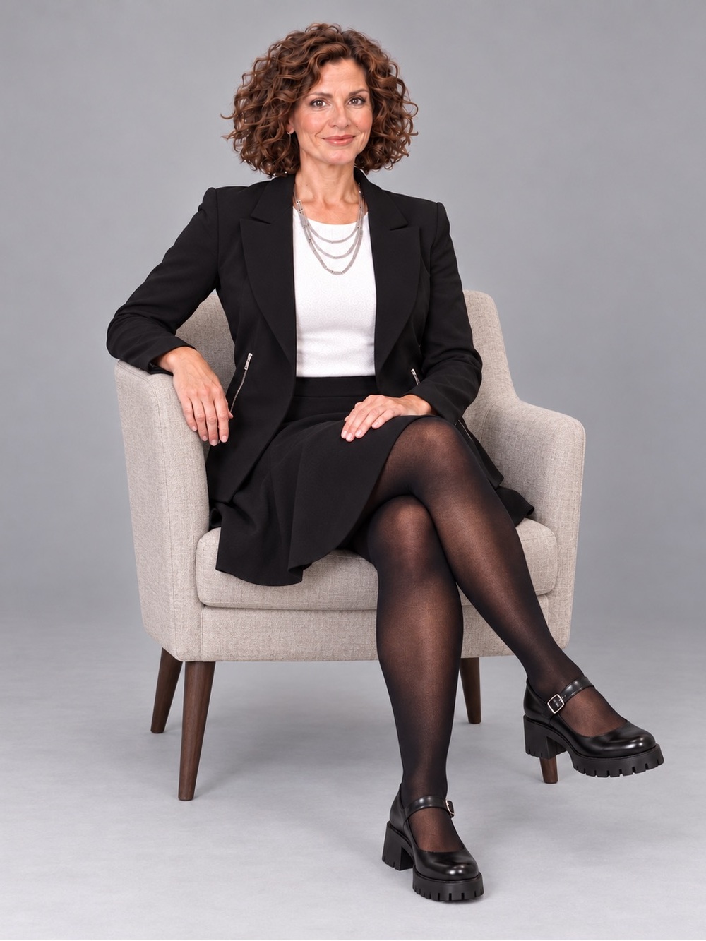 EUC 2-Piece Skirt Suit: Open-Front Blazer with Matching Skirt
